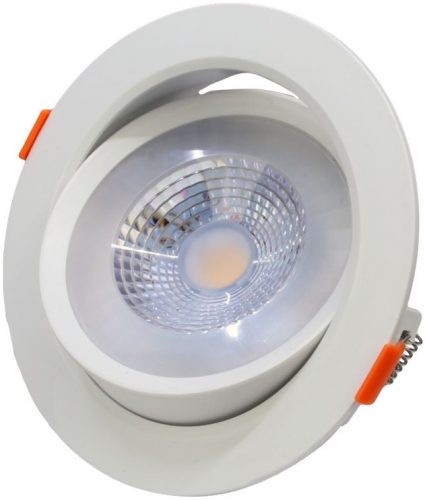 TRACON DLCOB9NW - Beépíthető álmennyezeti LED lámpatest, forgatható 200-240 V, 50Hz, 9W, 4000K, 630lm, 38°, IP20, EEI=G