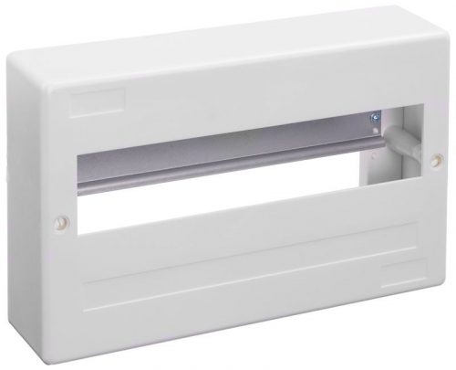 TRACON EDFK-12/1AN - Falon kívüli elosztódoboz, ajtó nélkül, N/PE sínnel 1×12 modul, IP40, (H×W×D=160×260×65mm)