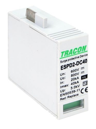 TRACON ESPD2-DC40-600VG - T2 DC típusú VG túlfeszültséglevezető betét 600V Ucpv: 800V; In:20kA; Imax:40kA; Up:2,6kV; Var+GTD