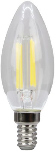 TRACON FILC354NW - COG LED gyertya fényforrás, átlátszó 230 VAC, E14, 4W, 470 lm, C35, 4000K, EEI=E