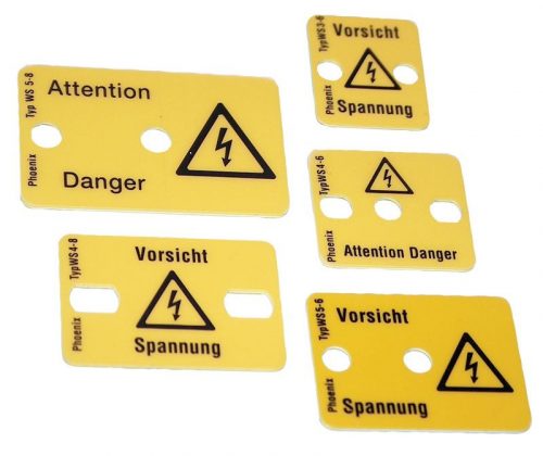 TRACON FT8-3 - Figyelmeztető tábla sorozatkapocshoz, 8 raszteres, 3 modul 21x18mm