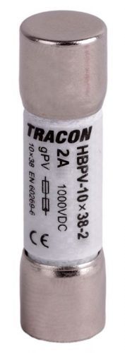 TRACON HBPV-10X38-4 - Hengeres biztosító PV gPV, 4A,1000VDC,10kA,10x38