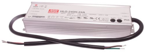 TRACON HLG-240H-24A - Professzionális fém házas LEDmeghajtó 90-305 VAC / 24 VDC, 240 W, 0-10 A, PFC, IP65