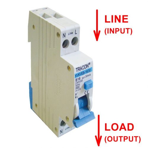 TRACON KVKVEB-10/100 - Kombinált védőkapcsoló, elektronikus, 2P, 1 modul, B kar. B10, 100mA, 6kA, AC, E3