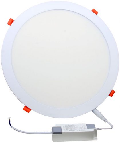 TRACON LED-DL-21NW - Beépíthető LED mélysugárzó, kerek, fehér 230 VAC 50Hz, 21 W, 2155 lm, D=300 mm, 4000 K, IP40, EEI=F