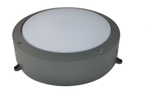 TRACON LFV40NW - Védett fali LED lámpatest, porszórt, szürke 100-240 VAC, 40 W, 3000 lm, D=276 mm, 4000 K, IP65, EEI=G