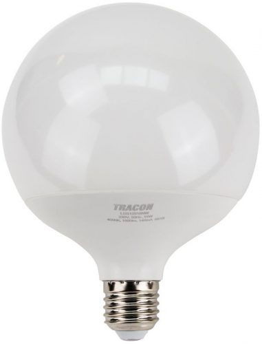 TRACON LGS12018NW - Gömb burájú LED fényforrás SAMSUNG chippel 230V,50Hz,18W,4000K,E27,1820lm,270°,G120,SAMSUNG chip, EEI=F