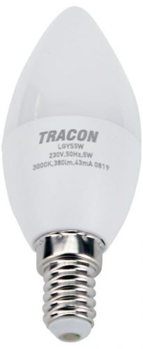 TRACON LGYS5NW - Gyertya búrájú LED fényforrásSAMSUNG chippel 230V,50Hz,5W,4000K,E14,450lm,180°,C37,SAMSUNG chip, EEI=F