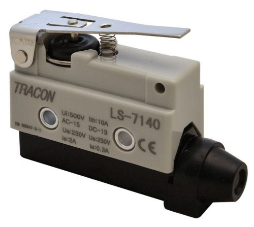 TRACON LS7140 - Helyzetkapcsoló, rugószáras 1xCO, 2A/230V AC-15, 0,3A/250V DC-13, 46mm, IP40