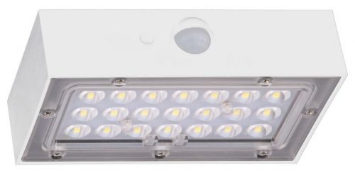 TRACON LSBW3W - Napelemes LED fali világítótest mozgásérzékelővel, fehér 3W, 4000K, 350 lm, IP65, 3,7 V, 1,2Ah