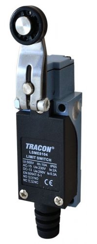 TRACON LSME8104 - Helyzetkapcsoló, lengőkar-görgő 1xNO+1xNC, 2A/230V AC-15, 0,3A/250V DC-13, 30mm, IP65