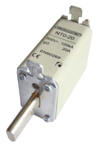 TRACON NT0-10 - Késes biztosító Un=400V AC, 10A, 0, 120kA/500VAC, gG