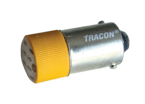 TRACON NYGL-AC400Y - LED-es jelzőizzó, sárga 400V AC, Ba9s