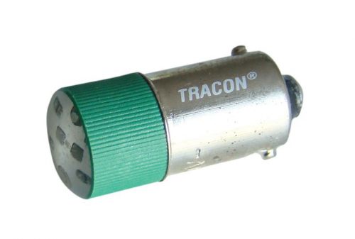 TRACON NYGL-ACDC230G - LED-es jelzőizzó, zöld 230V AC/DC, Ba9s