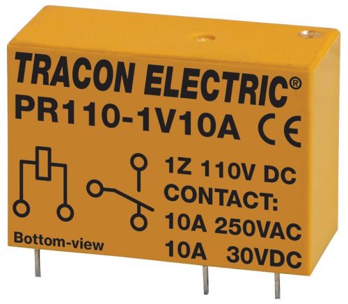 TRACON PR110-1V10A - Print relé 110V DC / 1×CO (10A, 230V AC / 30V DC)