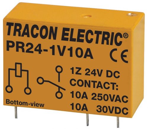 TRACON PR24-1V10A - Print relé 24V DC / 1×CO (10A, 230V AC / 30V DC)