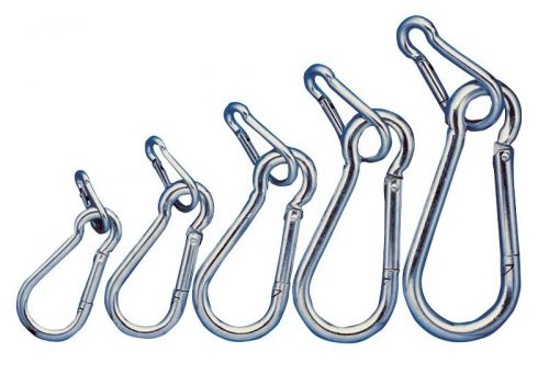 TRACON RKARA4 - Karabiner, rugós, acél d=4,5mm, 300N