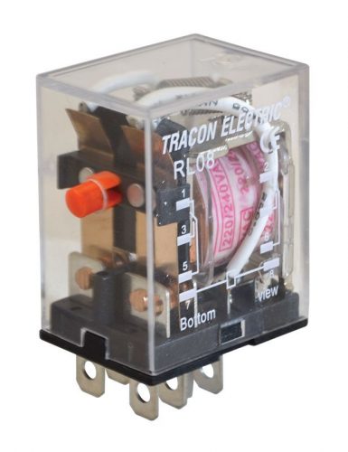 TRACON RL08-110AC - Miniatűr teljesítmény relé 110V AC / 2×CO (10A, 230V AC / 28V DC)