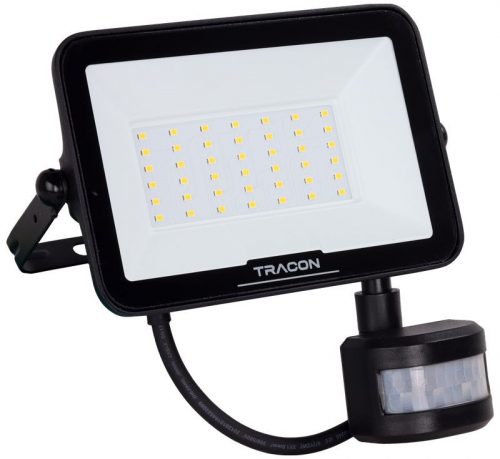 TRACON RSMDSM20W - LED fényvető SAMSUNG chippel,mozgásérzékelős 220-240V AC, 20W, 4000K, IP65, 2000lm, EEI=F