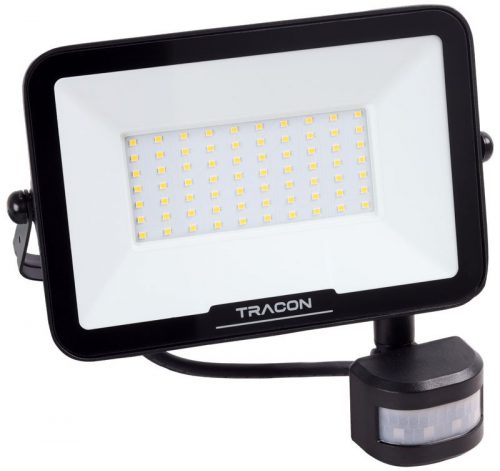 TRACON RSMDSM50W - LED fényvető SAMSUNG chippel,mozgásérzékelős 220-240V AC, 50W, 4000K, IP65, 5000lm, EEI=F