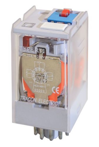 TRACON RT11-12AC - Ipari teljesítmény relé 12V AC / 3×CO (10A, 230V AC / 28V DC)