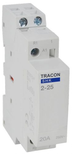 TRACON SHK2-25 - Installációs kontaktor 230V AC, 50Hz, 1 Mod, 2×NO AC1/AC7a, 25A