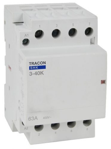 TRACON SHK3-40 - Installációs kontaktor 230V AC, 50Hz, 3 Mod, 3×NO, AC1/AC7a, 40A