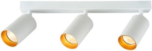 TRACON SPGU10MA3GW - Mennyezeti állítható spot lámpatest, fehér, arany reflektor 100-240VAC, 50Hz, 3xGU10, max.3x35W