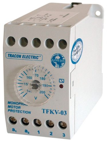 TRACON TFKV-03 - Védőrelé, feszültségcsökkenési 1 fázisú rendszerhez 230V AC, 140-200V/240V AC, 5A/250V AC