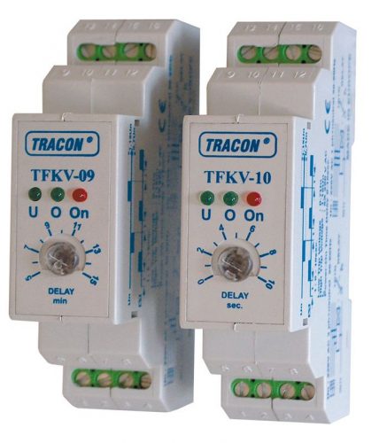 TRACON TFKV-09 - Védőrelé, feszültségfigyelő, 1f/3f, beáll. visszakapcs.késl. Umin=160V, 5-15min, 5A/250V AC