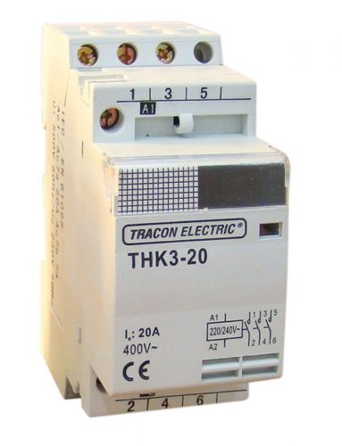 TRACON THK2-32-24 - Installációs kontaktor 230V, 50Hz, 2P, 2×NO, 32/12A, 24V AC