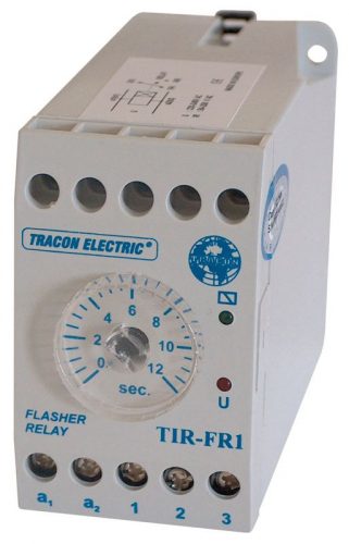 TRACON TIR-FR1 - Ütemadó 250V AC, 0,5s / 0-12s, 5A/250V AC, 10A/24V AC/DC