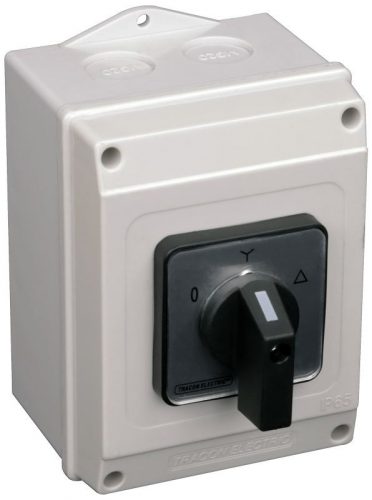 TRACON TKM-20/CT65 - Tokozott közvetlen Y-D motorkapcsoló 400V, 50Hz, 20A, 5,5kW, 48×48mm, IP65