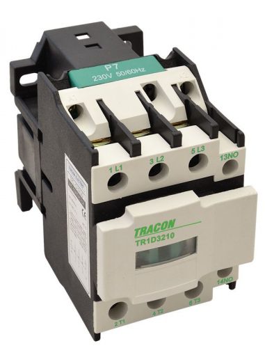 TRACON TR1D0901 - Kontaktor 400V, 50Hz, 9A, 4kW, 230V AC, 3×NO+1×NC