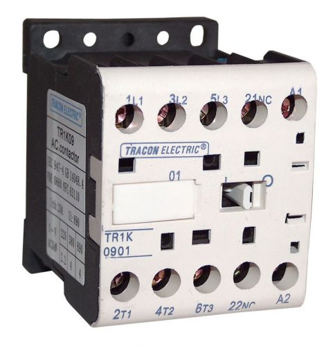 TRACON TR1K1201B4 - Segédkontaktor 660V, 50Hz, 12A, 5,5kW, 24V DC, 3×NO+1×NC