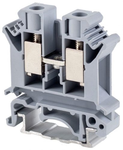 TRACON TSKA10 - Fázisvezető ipari sorozatkapocs, csavaros, sínre, szürke 0,5-10mm2, 800VAC, 76A