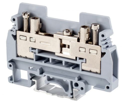 TRACON TSKA6S - Mérő ipari sorozatkapocs, csavaros, sínre, szürke 0,5-6mm2, 400VAC, 57A