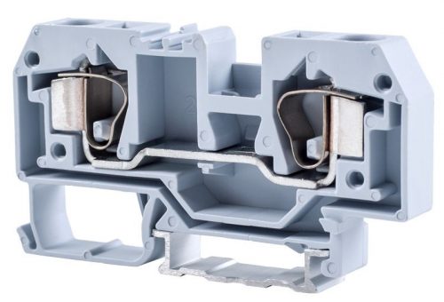 TRACON TSKC10 - Fázisvezető ipari sorozatkapocs, rugós, sínre, szürke 800V 57A 0.2-10 mm2 2P