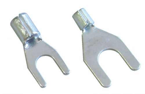 TRACON V4-3 - Szigeteletlen villás saru, ónozott elektrolitréz 4mm2, M3, (d1=3,5mm, d2=3,7mm)