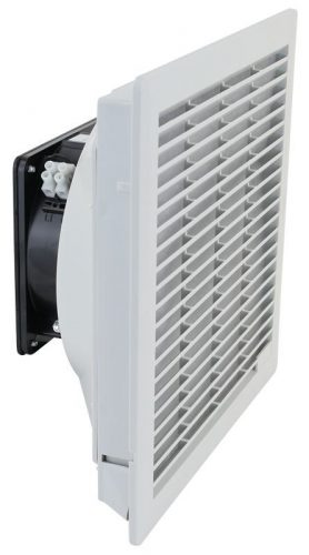 TRACON V71 - Szellőztető ventilátor szűrőbetéttel 250×250mm, 71/105 m3/h, 230V 50/60Hz, IP54