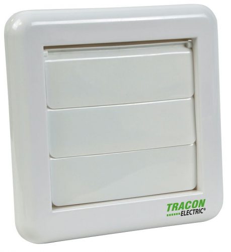 TRACON VFG100 - Kültéri gravitációs zsalu fürdőszoba vent-hoz 151×151×45mm, D=96mm