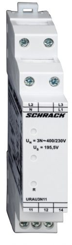 SCHRACK - URAU3N11 Feszültség felügyeleti relé AMPARO, 3F + N, Us=195,5V