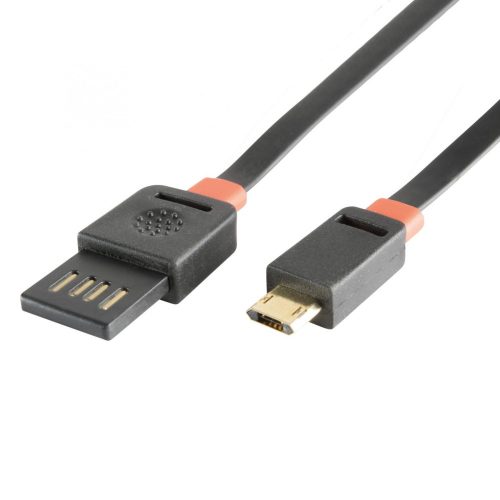 SOMOGYI ELEKTRONIC - USBF 3 - microUSB töltőkábel, lapos, 3m