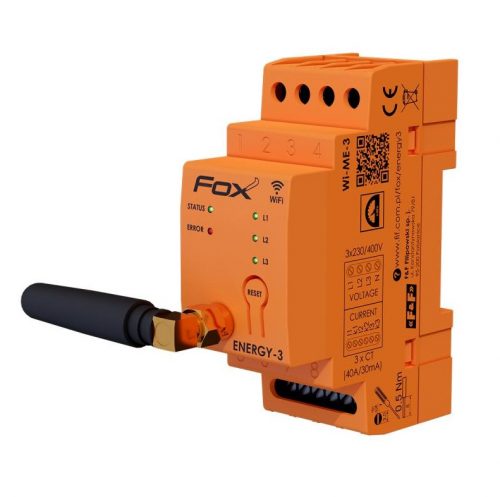 F>F Filipowski - FOX WI-MEF-3-100 energia fogyasztás figyelő modul - Fox WiFi energia fogyasztást figyelő modul, 3f, 100/5 áramváltóval - HD Hungária - WI-MEF-3-100