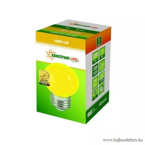 LED Kisgömb E27 230V 1W sárga