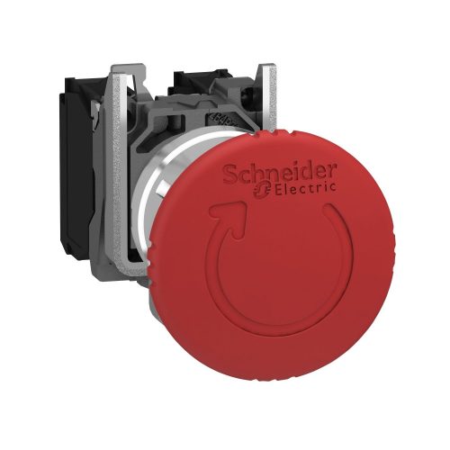 SCHNEIDER XB4BS8444S47 - Vészgomb D:40mm fém Piros, Trigger