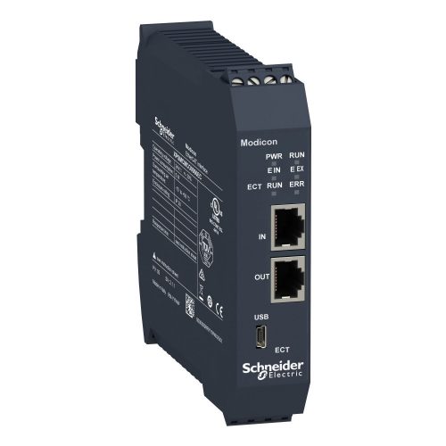 SCHNEIDER XPSMCMCO0000EC - Preventa XPS MCM biztonsági vezérlő, kommunikációs modul, EtherCAT, 2xRJ45, csavaros