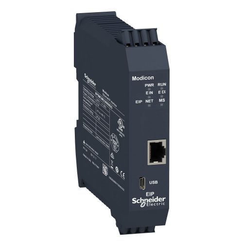 SCHNEIDER XPSMCMCO0000EIG - Preventa XPS MCM biztonsági vezérlő, kommunikációs modul, Ethernet IP, 1xRJ45, rugós