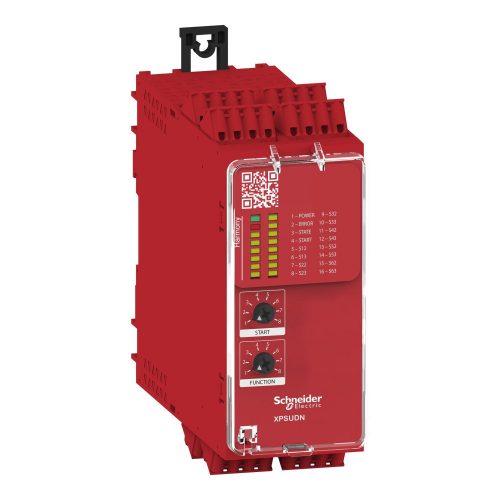 SCHNEIDER XPSUDN13AC - Preventa biztonsági relé modul, XPSUAF funkciók, Cat.4, biztonsági be/ki: 6/3NO+1NC, PNP, 24VAC/DC, rugós